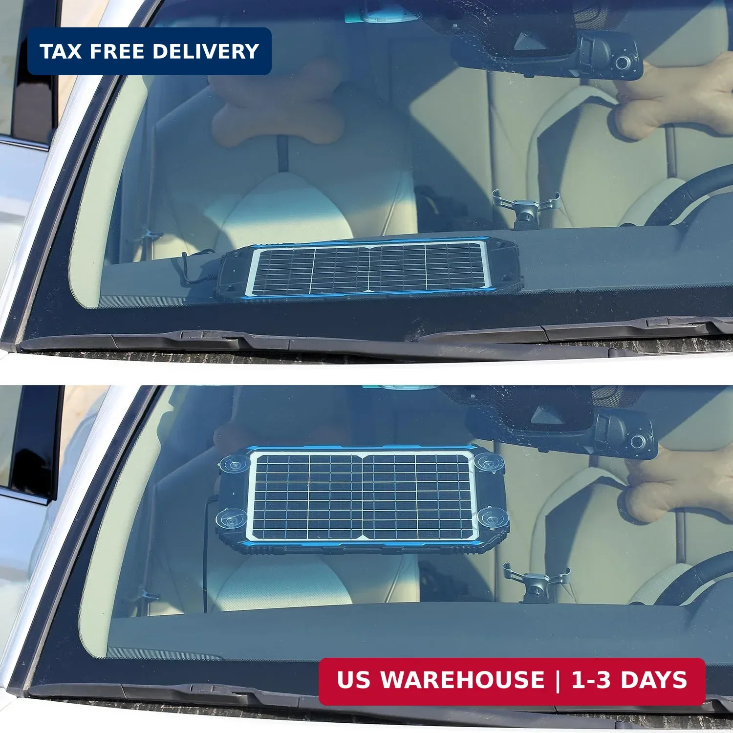 SUNER POWER Waterproof 12W 12V Solar Battery Charger & Maintainer Pro, Built-in