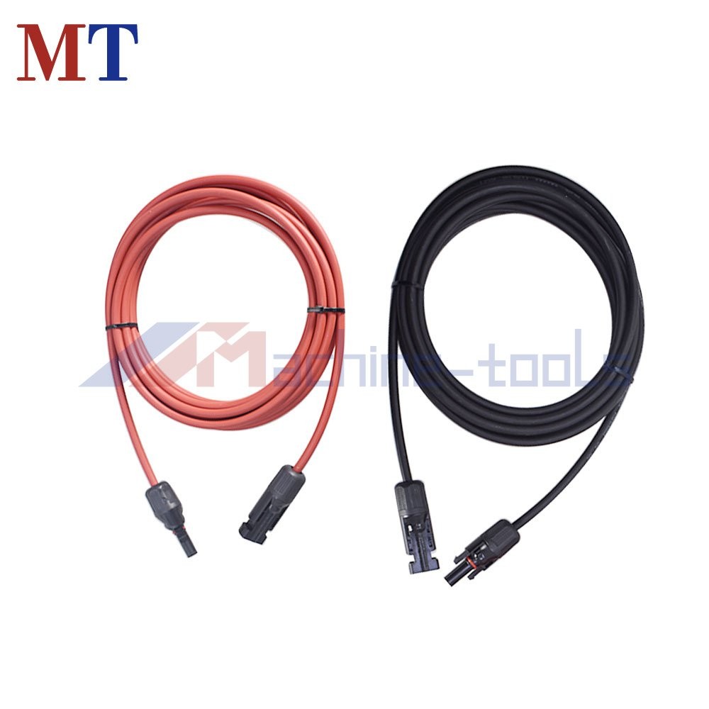 1 Pair 10 FT Black + Red 12 AWG Solar Panel Extension Cable Wire Connector