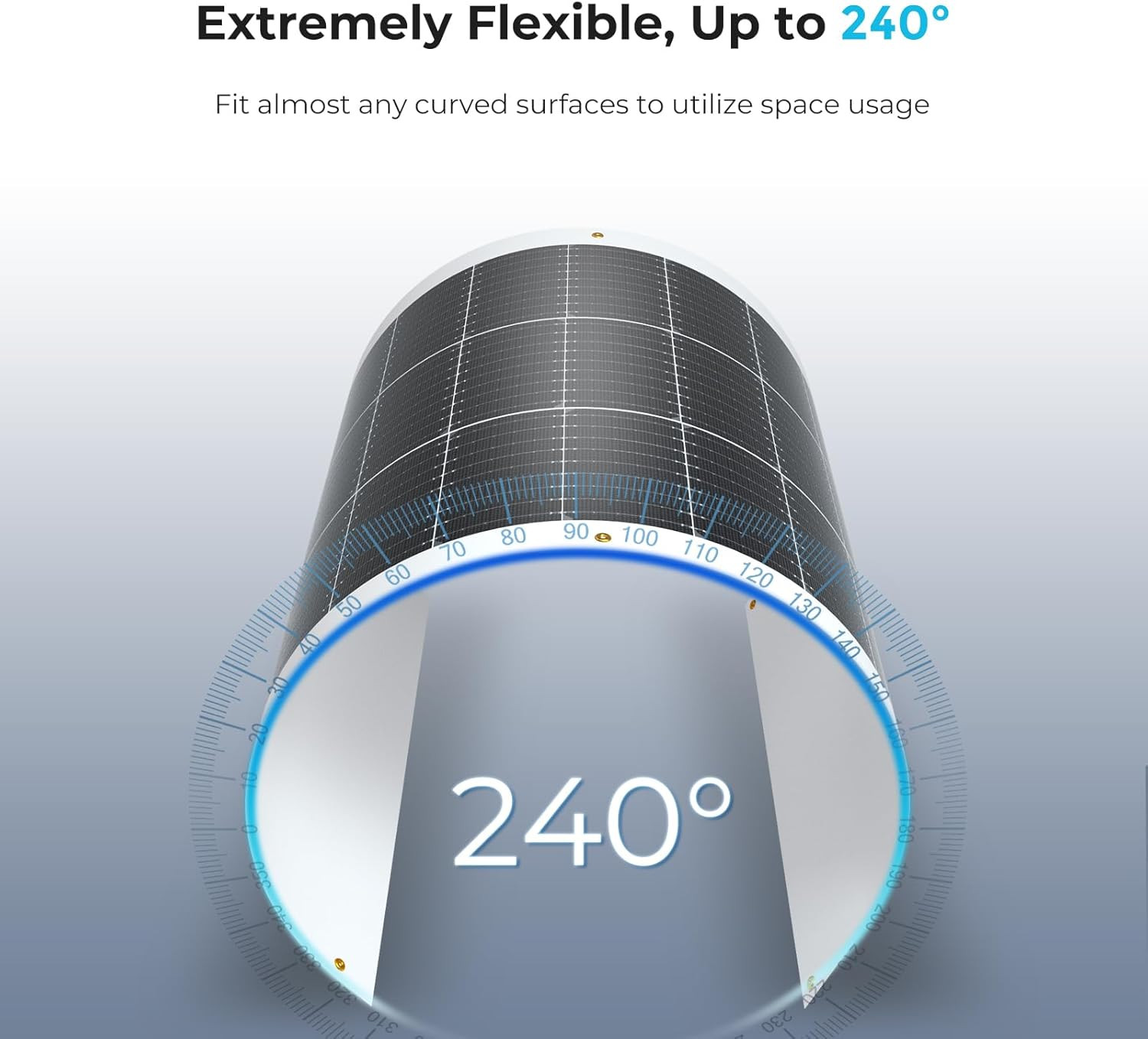 Flexible Solar Panel 100 Watt 12 Volt Monocrystalline Semi-Flexible Bendable Mon