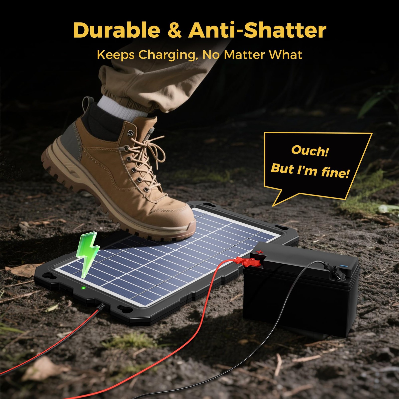 SUNAPEX 8W 12V Solar Battery Charge Maintainer – Solar Trickle Charger for Car