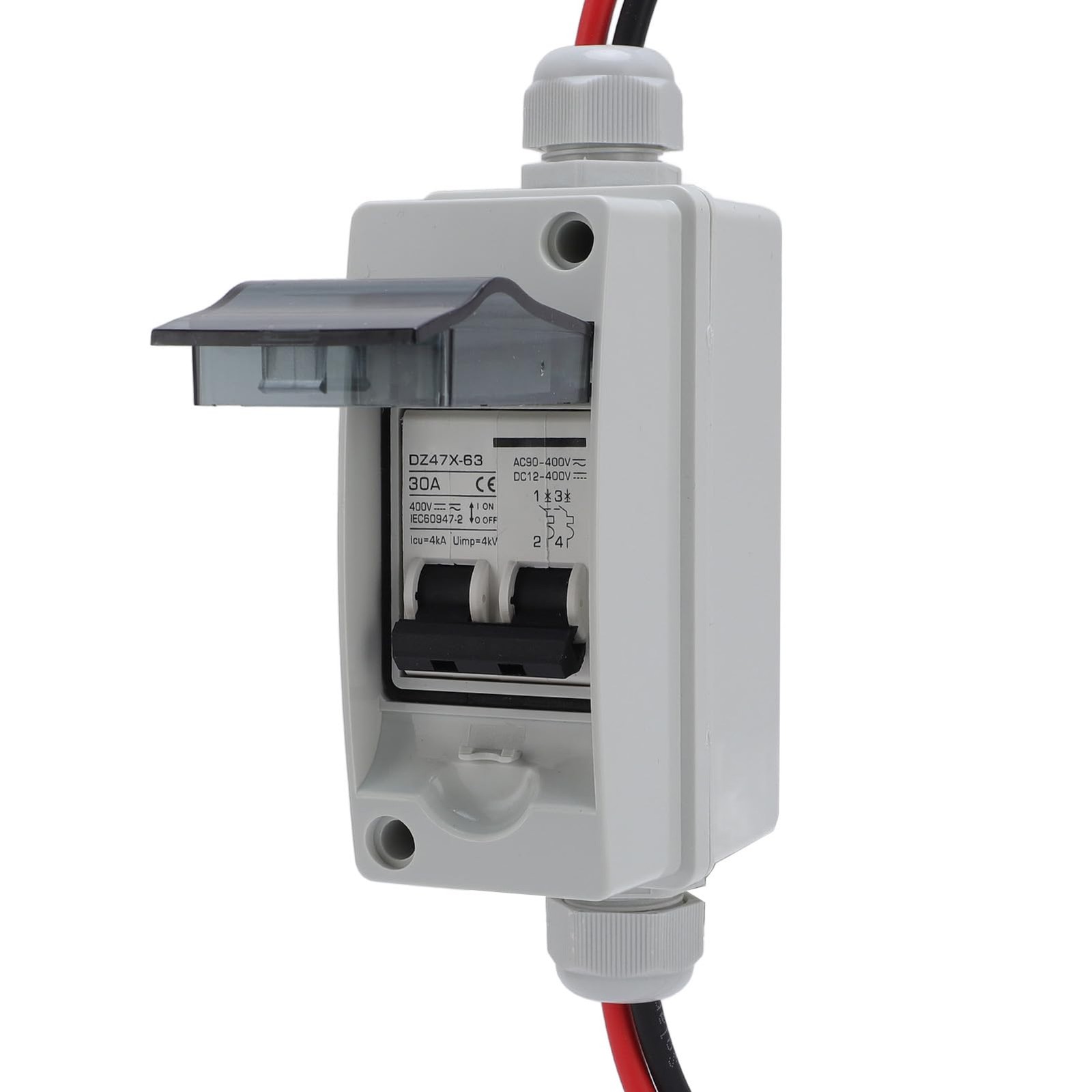 Solar Panel Disconnect Switch 30A DC AC Shut Off 2 Poles Outdoor Home Miniatu…