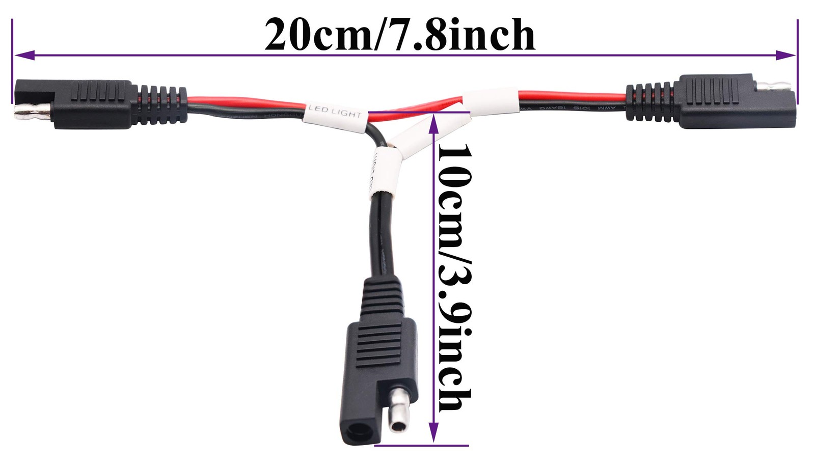 SAE Y Splitter Adapter Cable 18AWG SAE 2-Way Adapter,1 to 2 SAE Y Splitter SA…