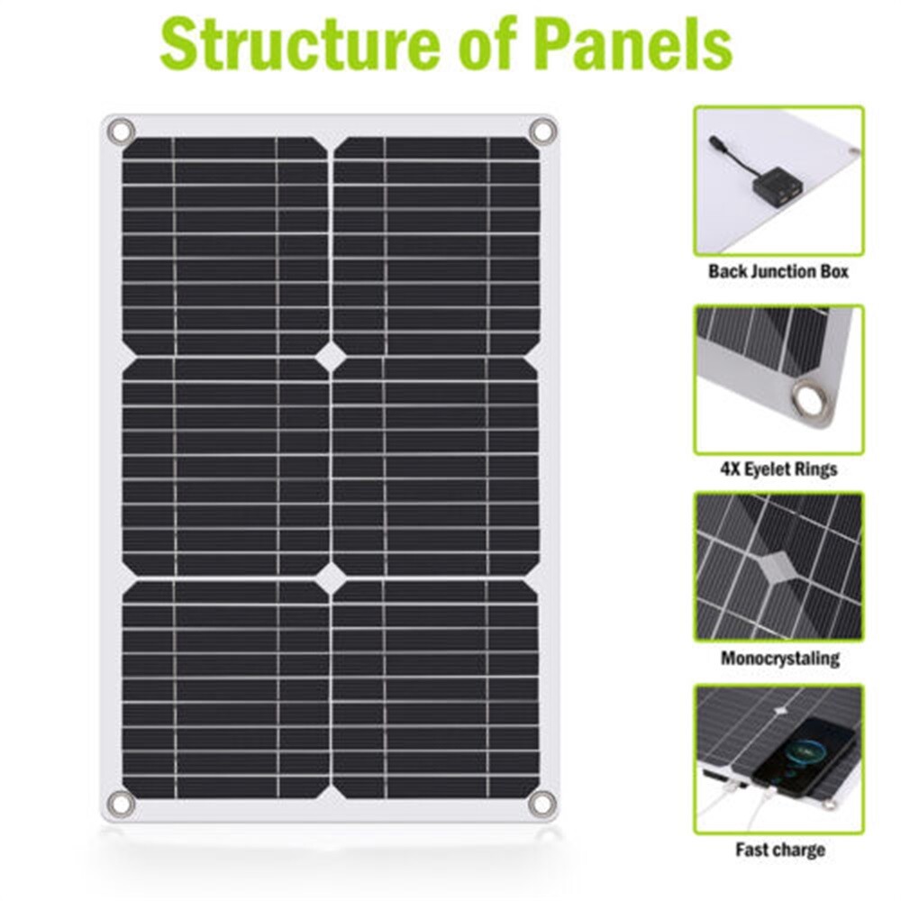 400W Solar Panel Kit W/ Controller 12V Home Garden RV Rooftop Camping Off-Grid