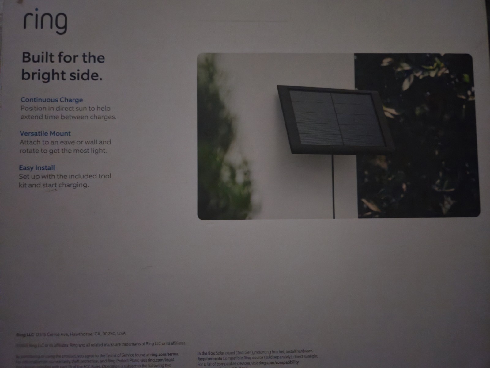 Ring 2nd Generation 4W Solar Panel for Select Ring Security Cameras – Black
