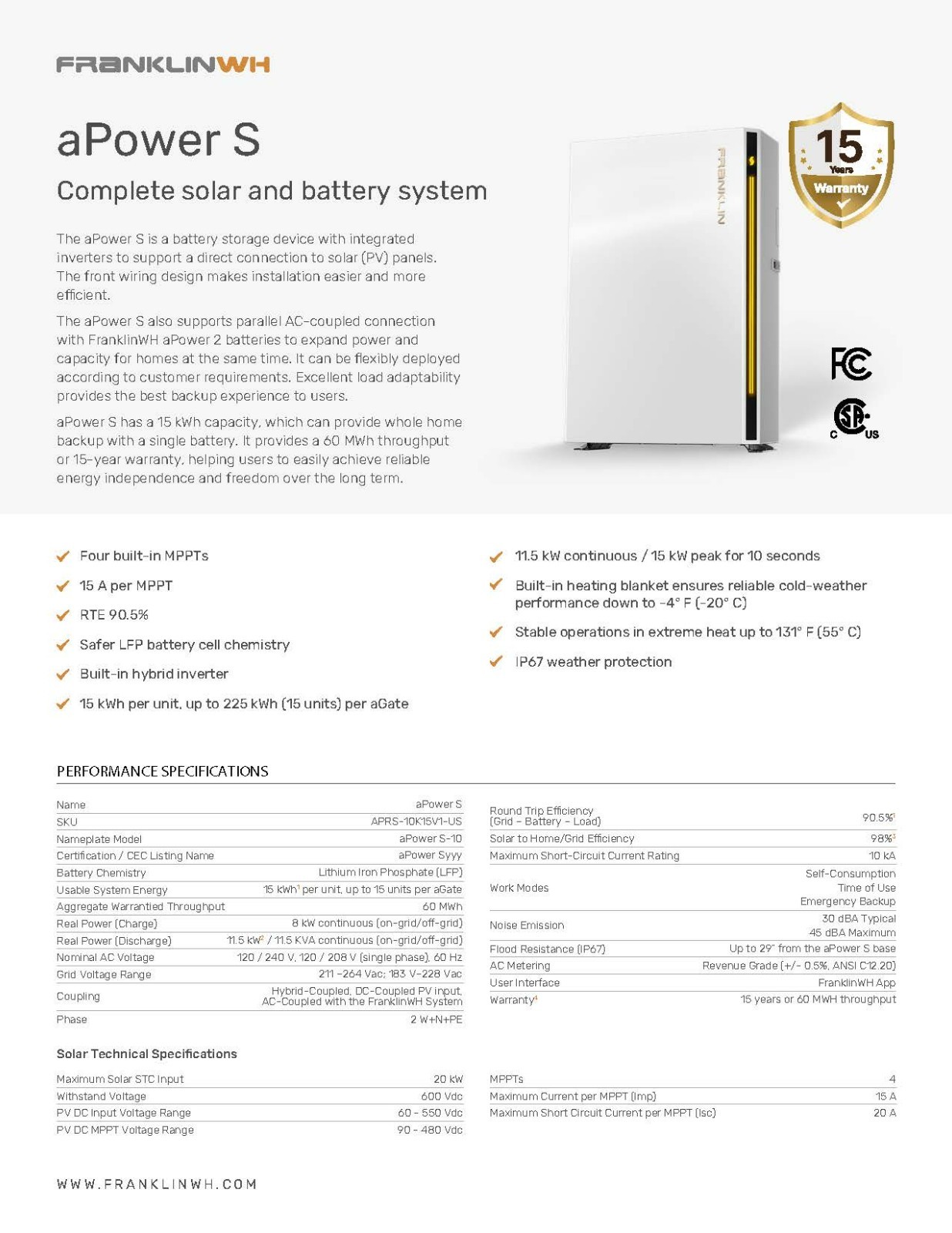 NEW ⚡ 2 (TWO) FranklinWH aPower S 15kWh LFP Battery + Built-In Hybrid Inverter
