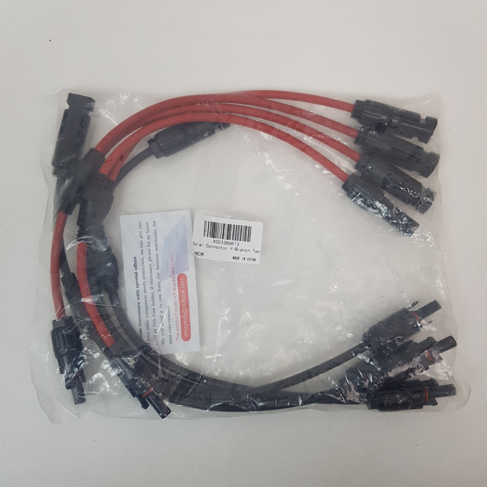 Solar Connector Y-Branch Parallel Adapter Cable Plug (M/FF, F/MM) Two Sets Pairs