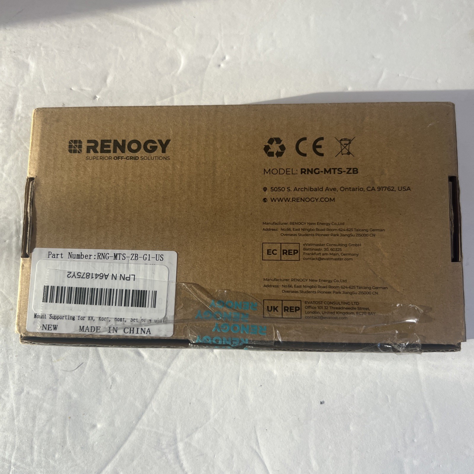 Renogy Solar Panel Mounting Z Brackets Lightweight Aluminum Finish + Hardware