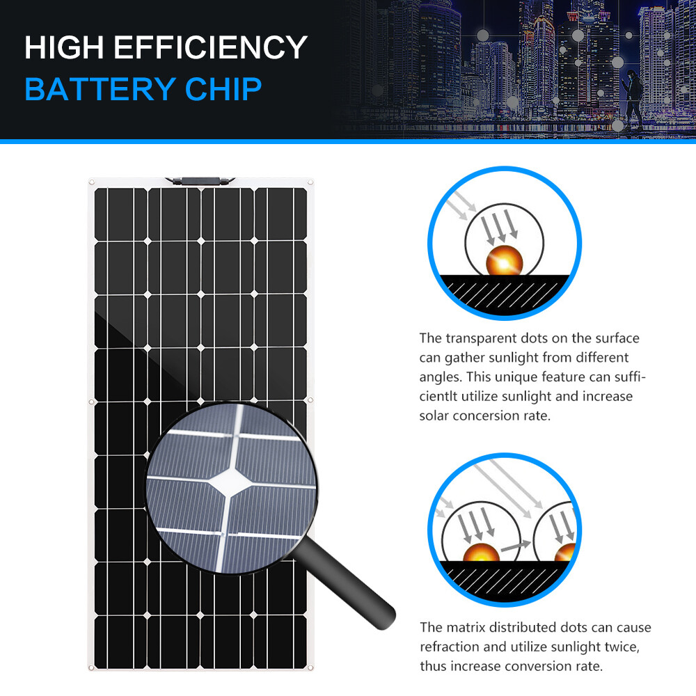 WUZECK 100W 18V Flexible Solar Panel Off Grid Module 10A Controller for RV Home