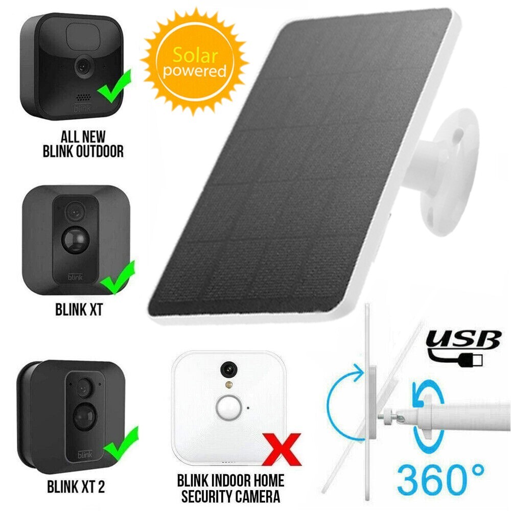 Solar Power Panel for Blink Outdoor, XT and XT2 Camera Charger With 11.8ft Cable