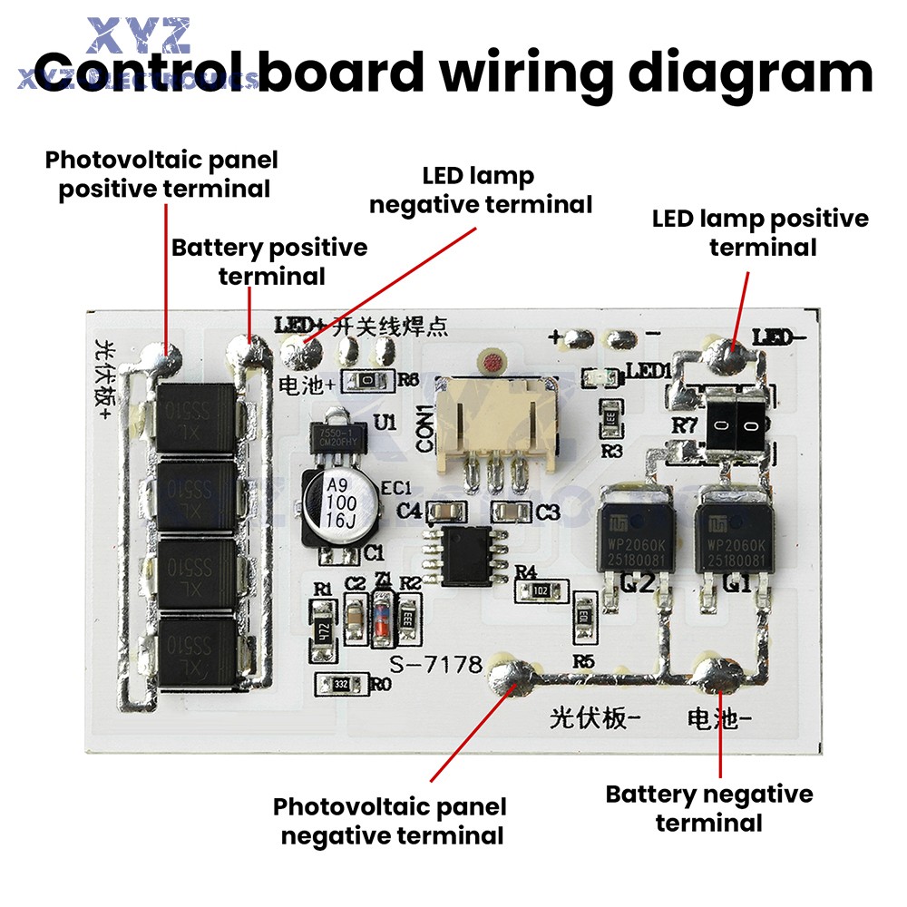 Solar Street Light Controller Circuit Board 3.2V 3.7V 6.4V7.4V Stepless Dimming