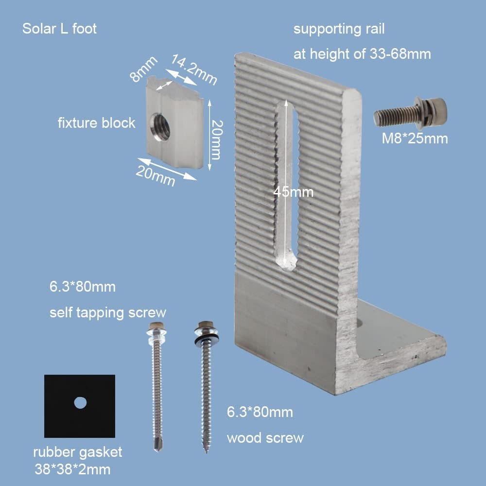 Solar Panel Roof Mounts Bracket Kit For Sloped Pitched Tin Roof