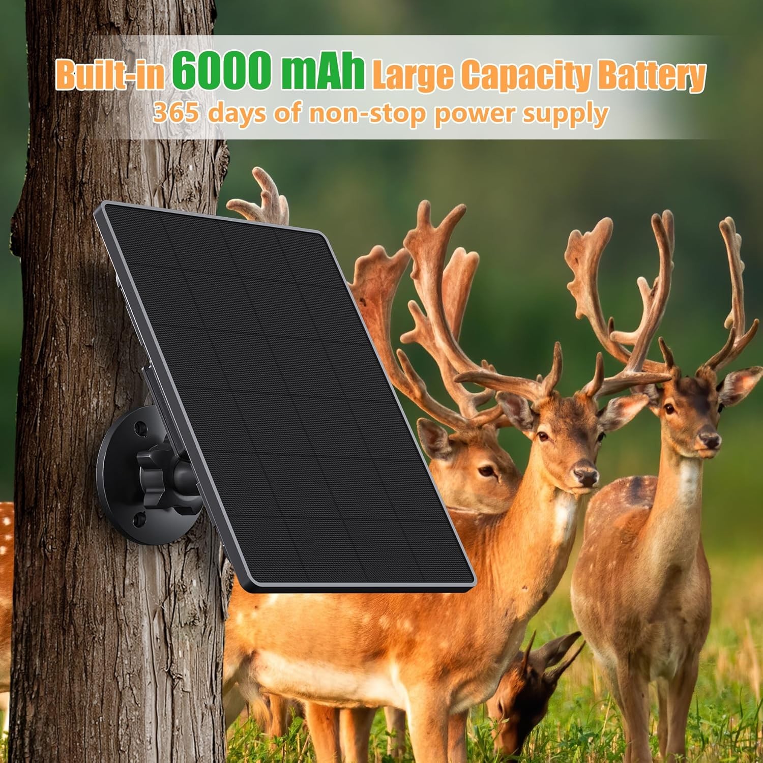 Trail Camera Solar Panel,6W Solar Battery Charger Kit 6V/2A 9V/1.5A 12V/1A W/