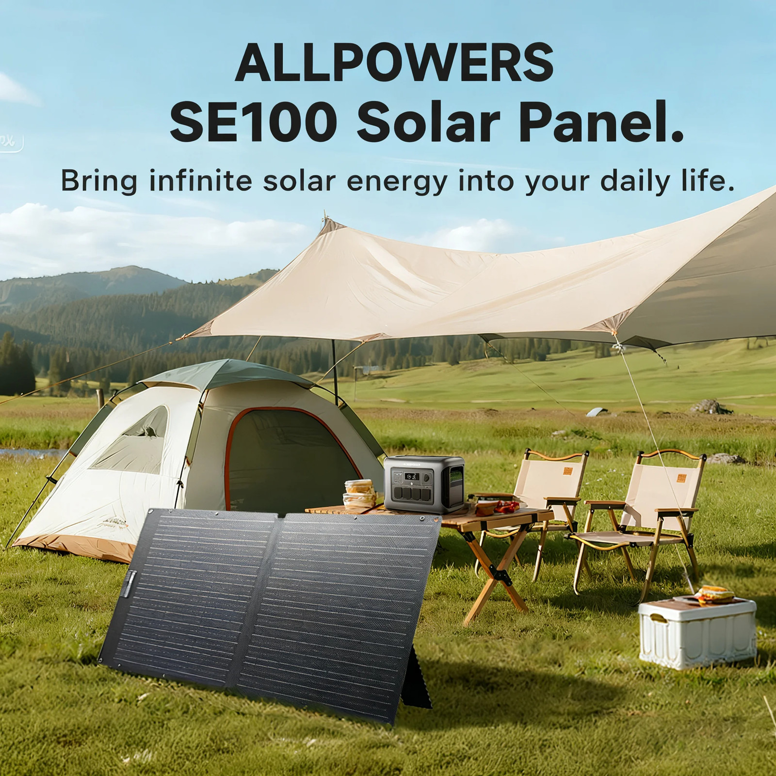 ALLPOWERS SE100 100W Solar Panel 100W/200W IP68 Waterproof Monocrystalline