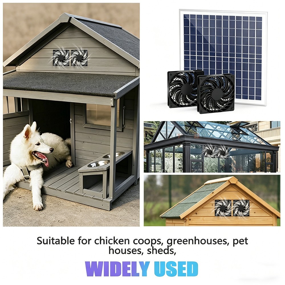 Solar-powered dual-fan intelligent ventilation system,suitable for chicken coops