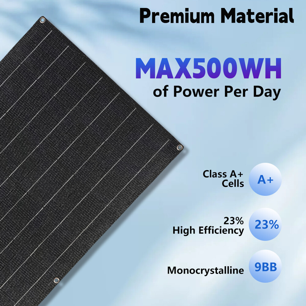 400W Watt Flexible Solar Panel 18V Mono Home RV Rooftop Camping Off-Grid Power