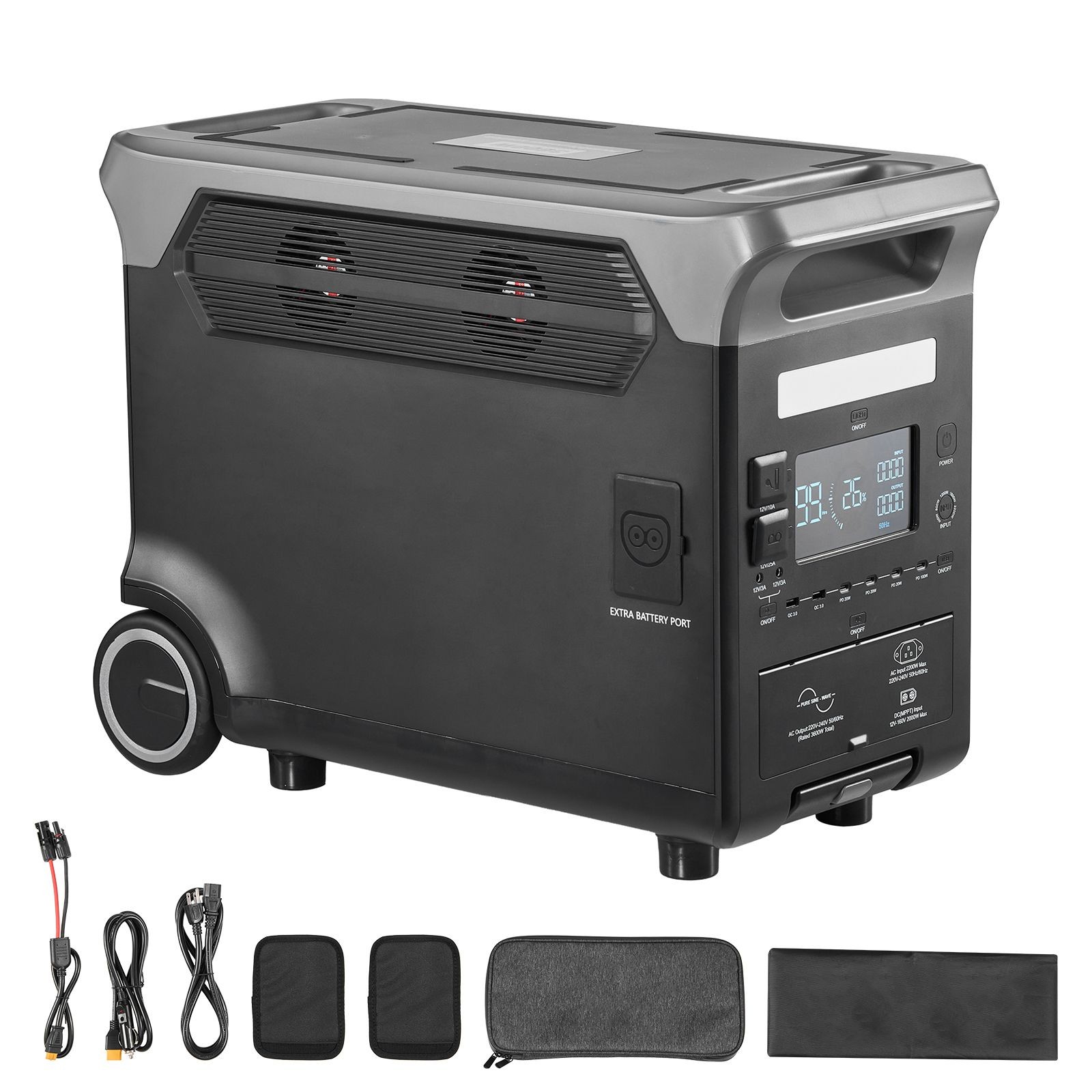3600W 3840Wh LiFePO4 Power Station Expandable Camping