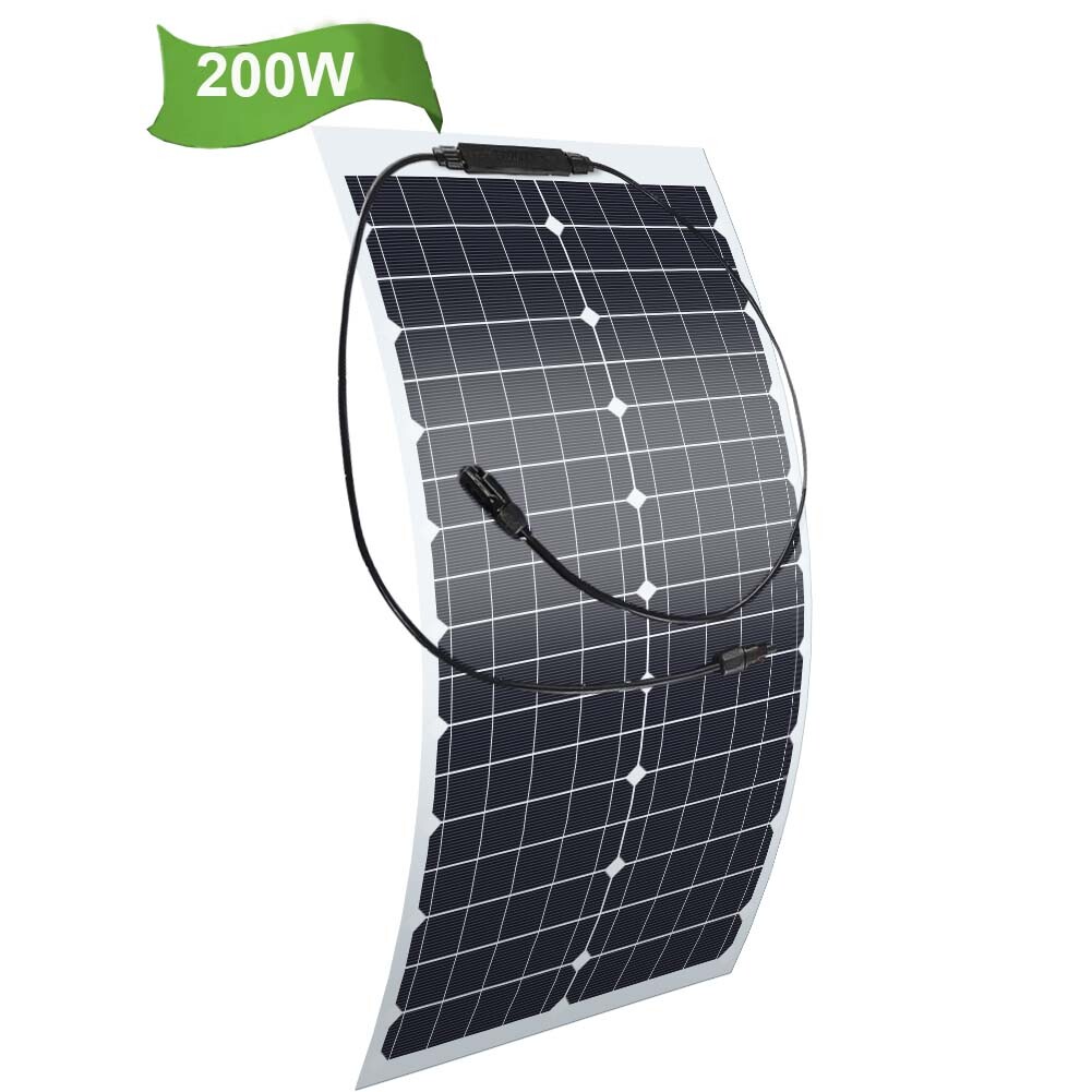 200W Flexible Solar Panel Mono 18V Home RV Boat Camping Power Battery Charging