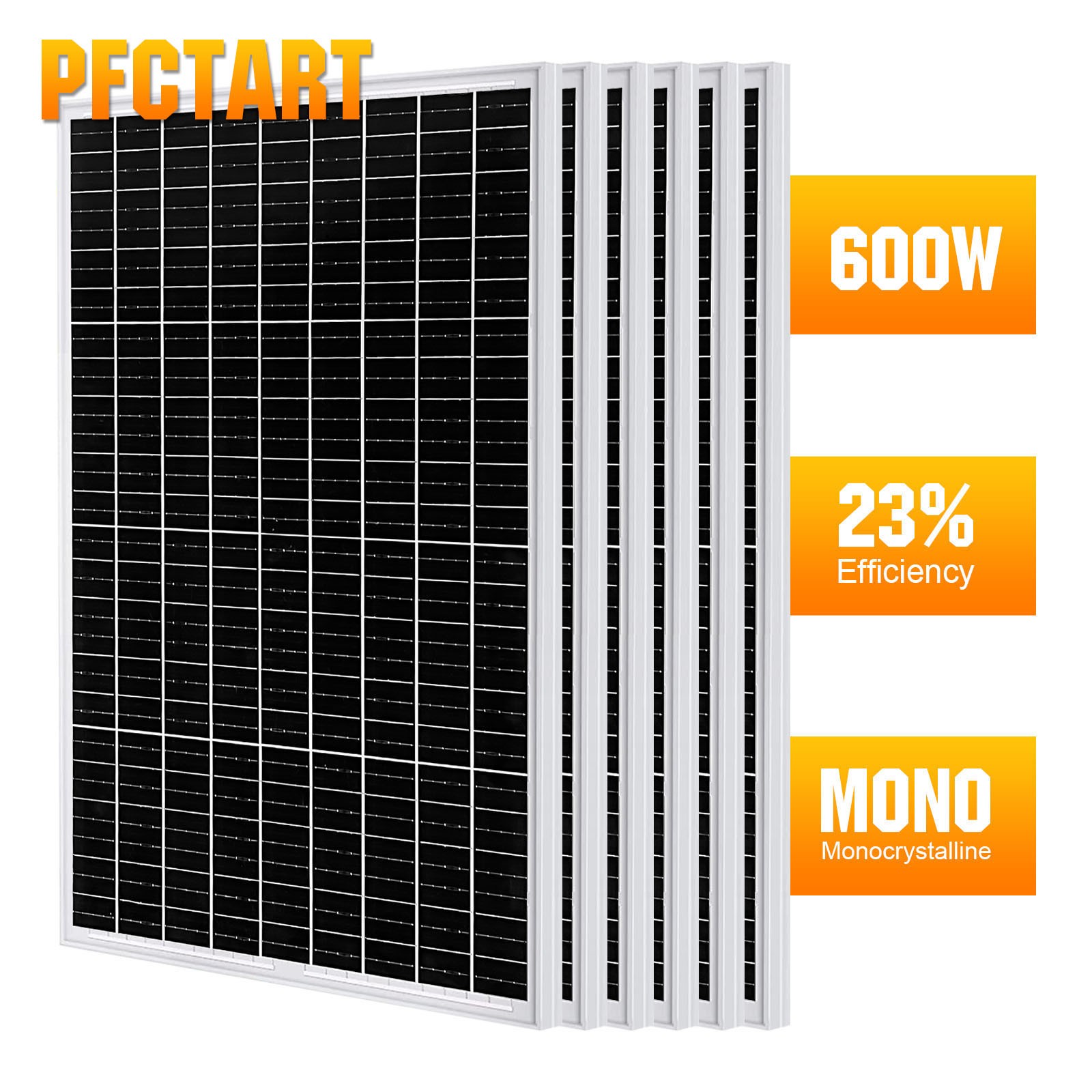 600W Watt Monocrystalline Solar Panel 12V 100W Off-Grid for Battery RV Home Car