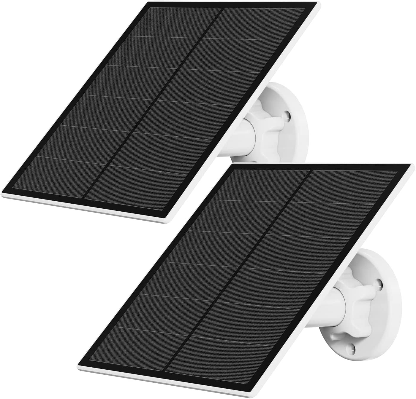 2-PK Solar Panels for Security Camera – 5W Micro USB and USB-C Port 9.8′ Cable