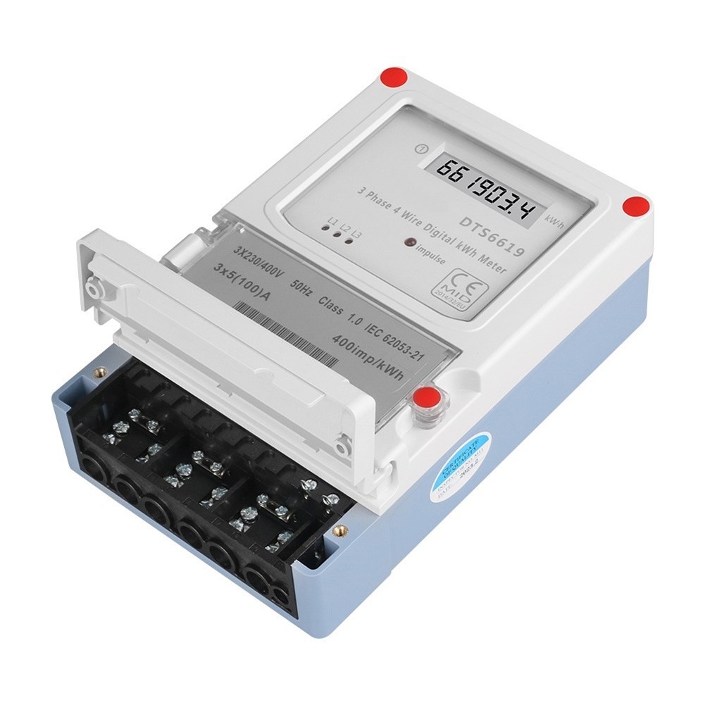 Three Phase Digital Energy Meter for Wall Mount Installation 3x230400V 100A