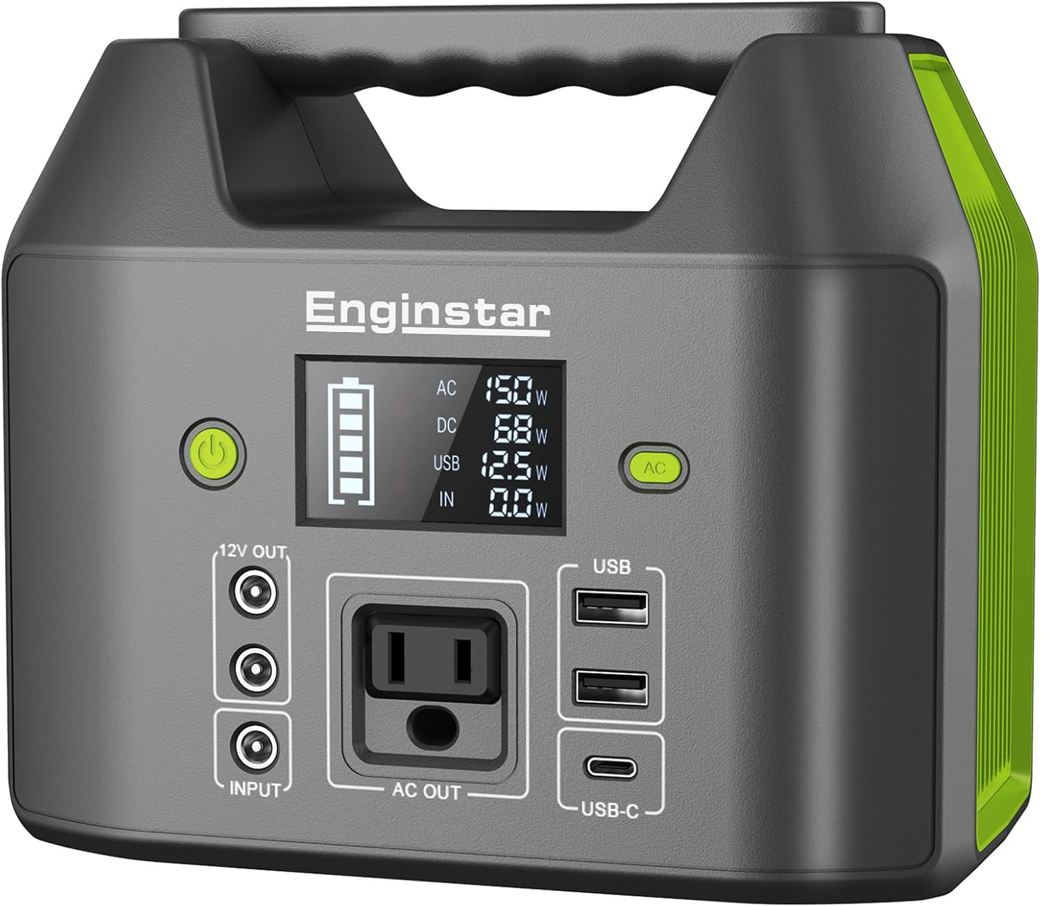 Portable Power Station, 150W 155Wh Power Bank with 110V AC Outlet, 6 Outputs Ext