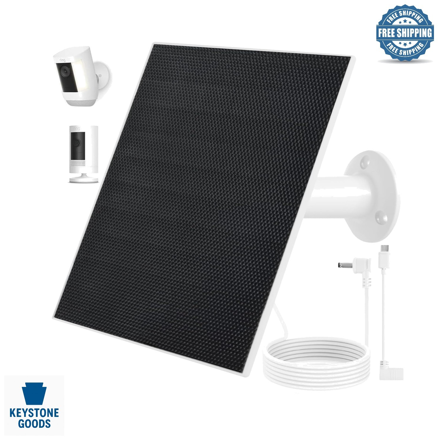 Ring Solar Panel Charger for Battery Cameras – Waterproof 5W Fast Charging & …