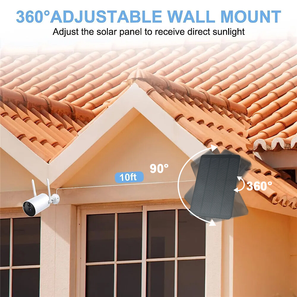 Solar Panel Charger Ring Spotlight Stick Up Camera Doorbell Solar Charger DC/USB