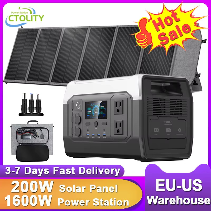 Camping Power Station Outdoor 1024Wh Lifepo4 AC Portable Solar Generator 200W 20
