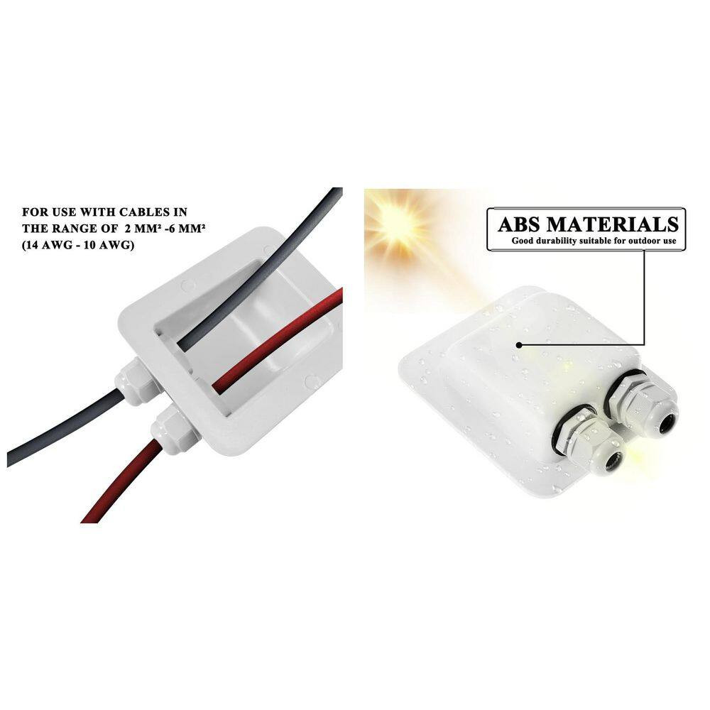 Durable ABS Solar Dual Cable Entry Gland, Weatherproof, Fit 2 Sq.Mm-6 Sq.Mm Cabl