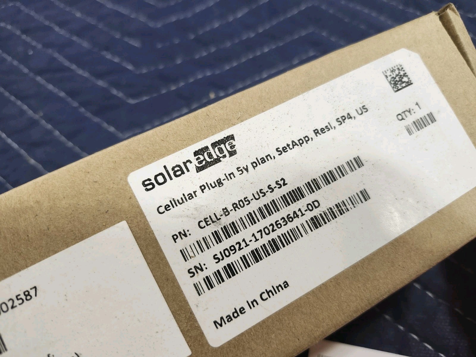 New Solar Edge CELL-B-R05-US-S-S2 Cellular Plug-in Antenna As Is