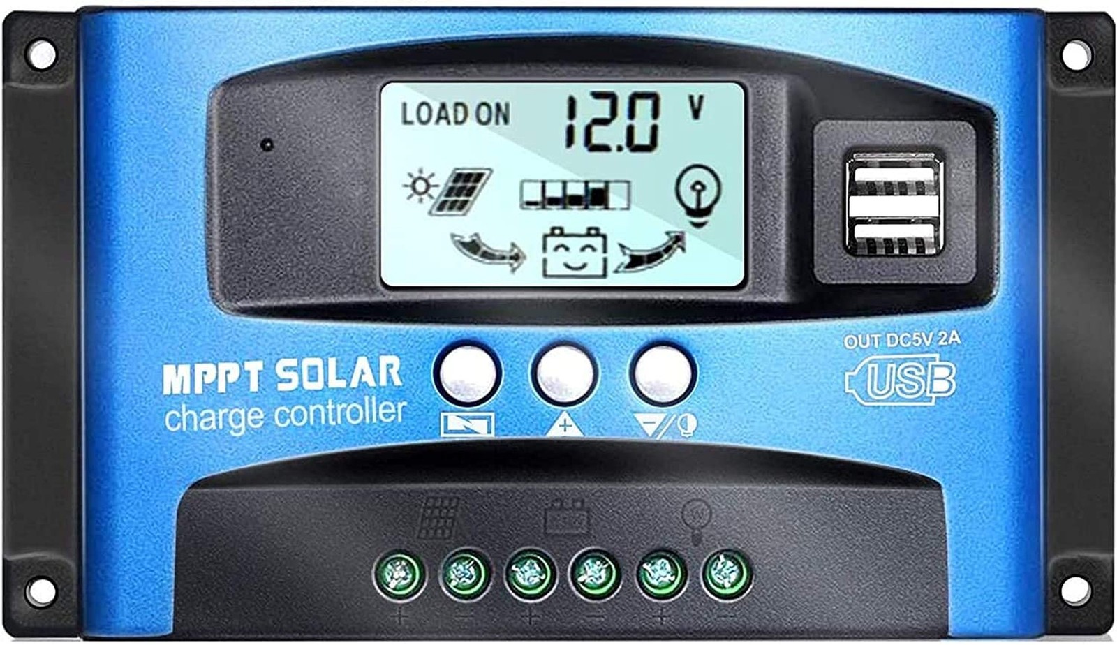 MPPT 60A 12V/24V Auto Focus Tracking Solar Panel Charge Controller Regulator …