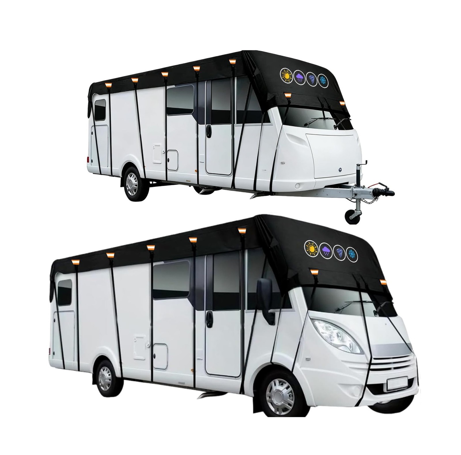 600D Rv Roof Cover Waterproof Fits 31ft to 33ft Motorhome Caravan | Camper Ro…