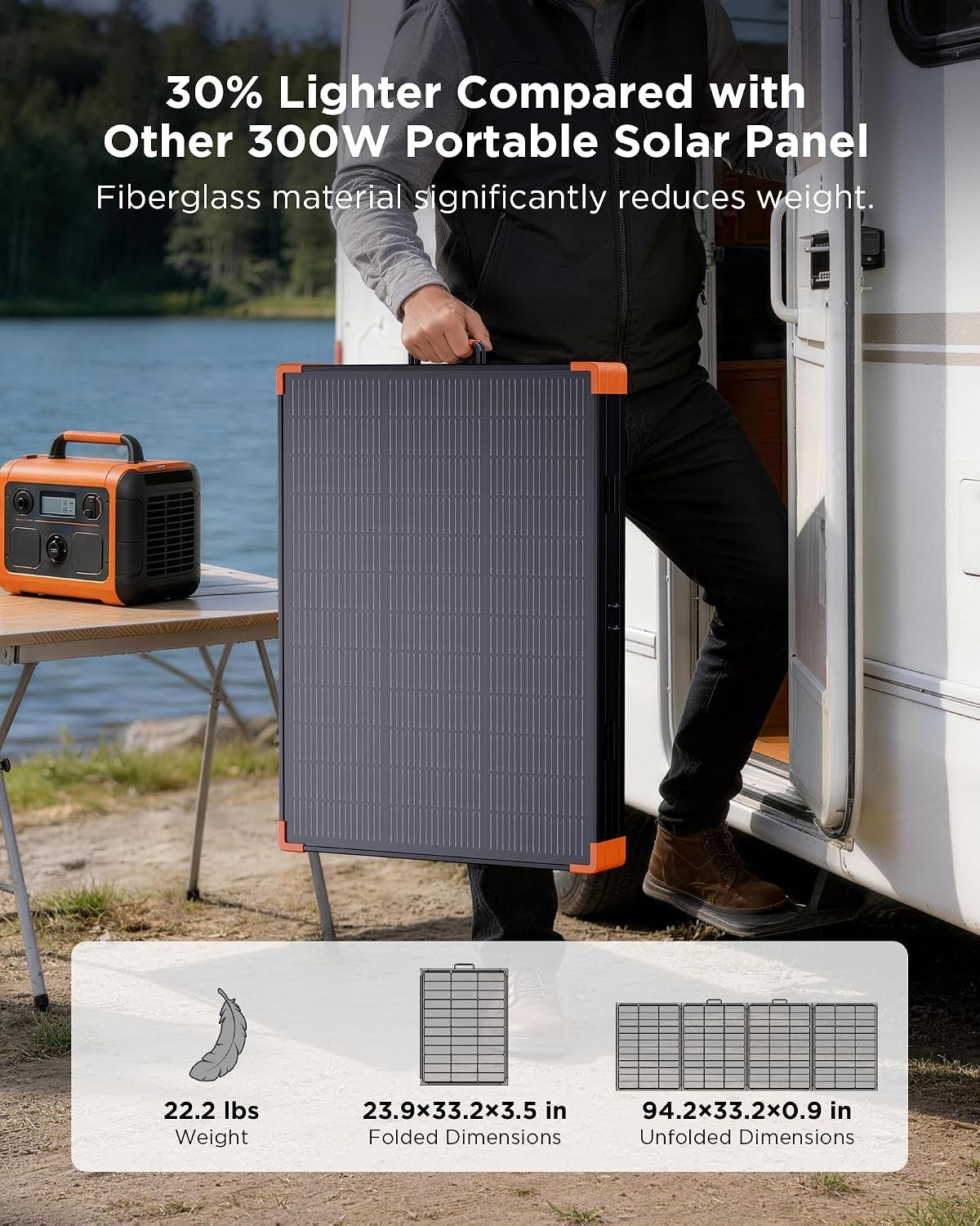 350W Foldable Solar Panel 25% Efficient IP68