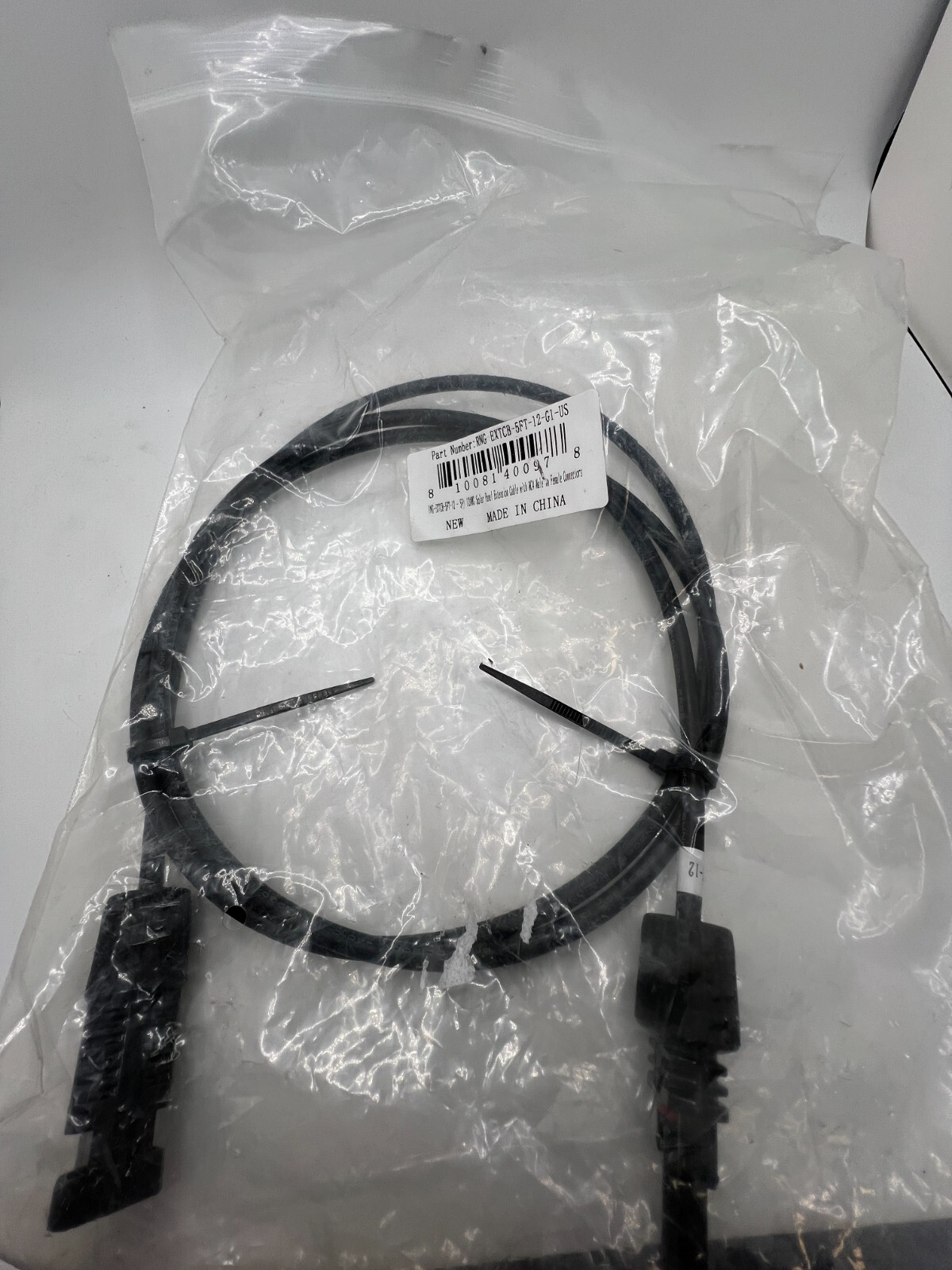 Renogy 5FT 12AWG Panel Connectors Solar Male To Female Connectors Black