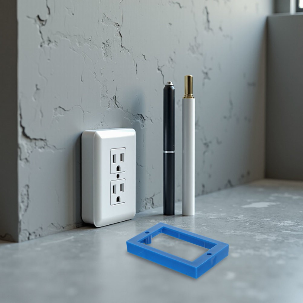 6Pcs Reusable Plastic Single Gang Electrical Box Extenders for Thick Walls Blue