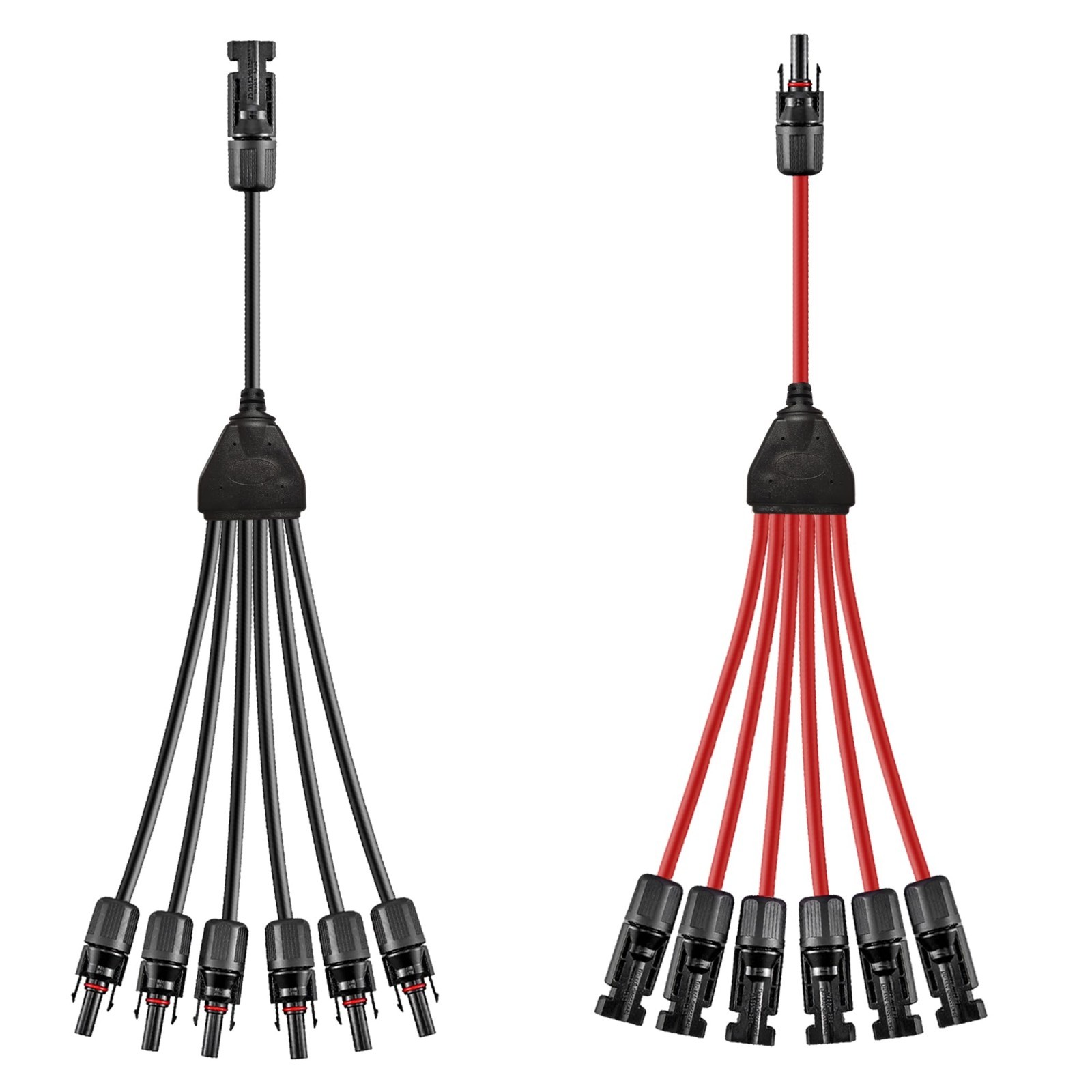 “1 to 6 Solar Y Branch Parallel Connector Cable, 10AWG 45A Waterproof IP68, 30CM