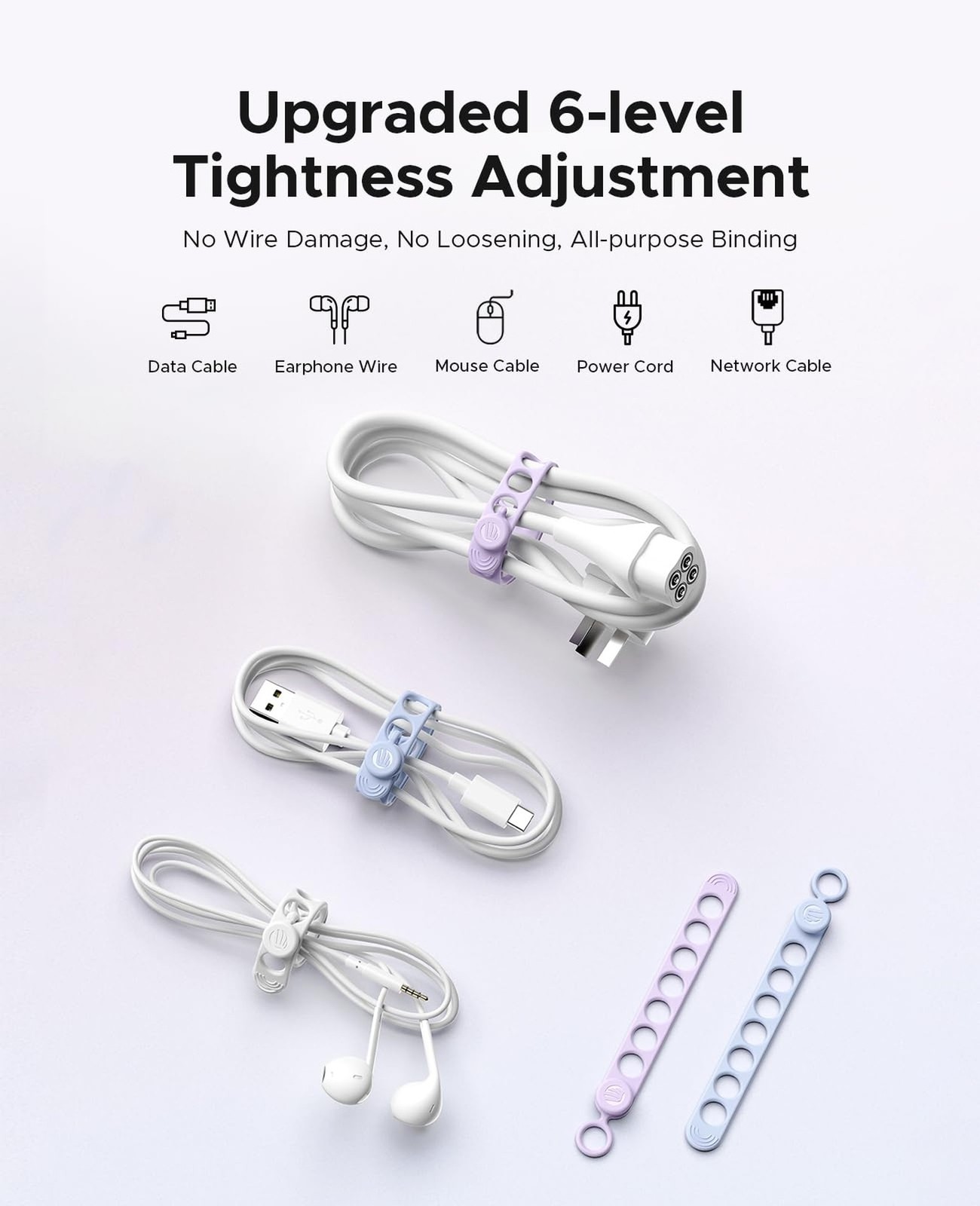ORICO Silicone Cable Ties, Data Cable Organizer Reusable with Locking Buckle …