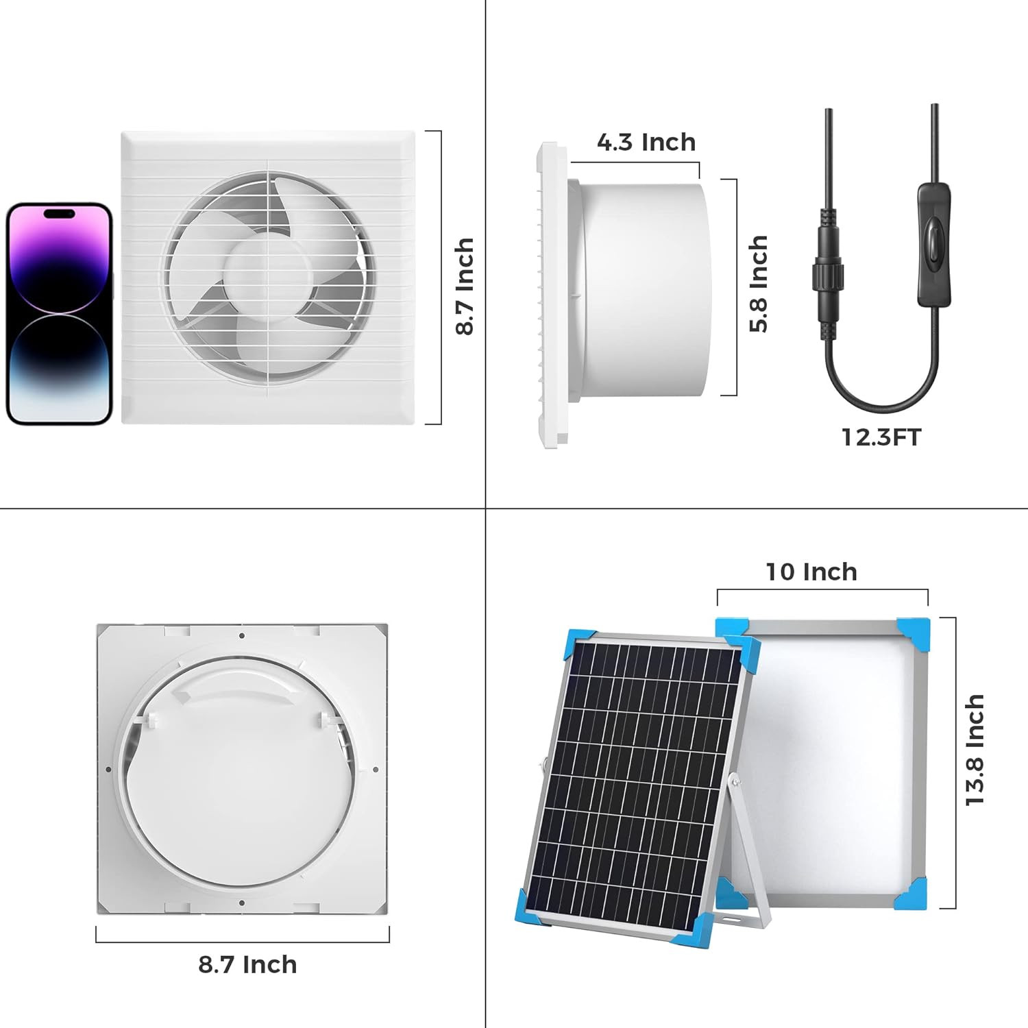 Solar Powered Fan 15W Solar Panel IP65 Waterproof with Solar Exhaust Fan for Gre
