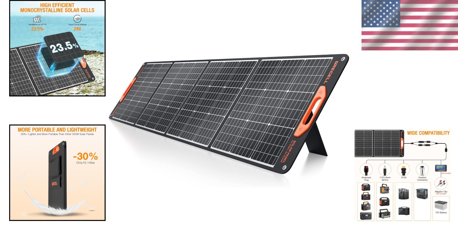 High-Efficiency 200W Solar Panel: Foldable & Water-Resistant for Off-Grid Use