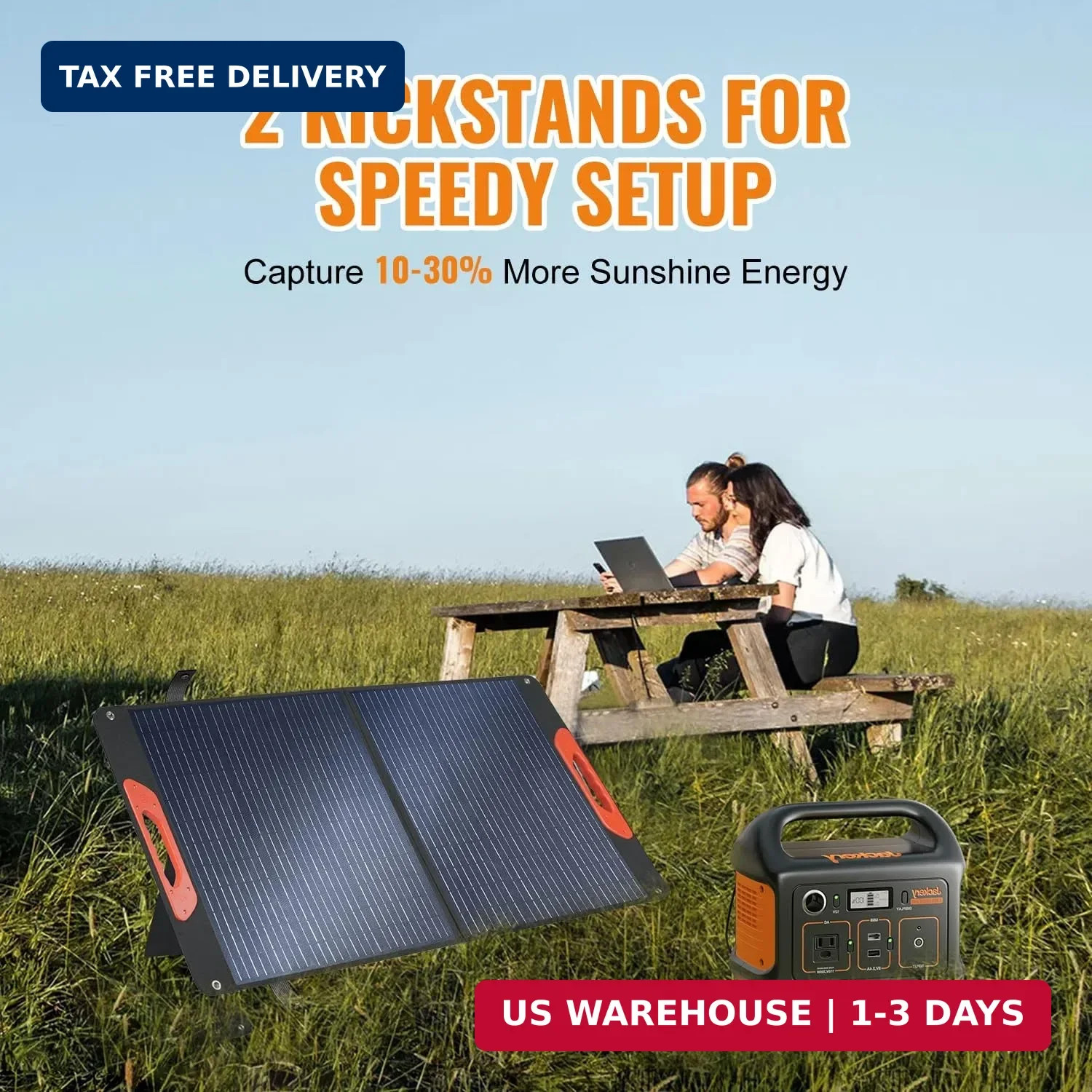 100W Foldable Solar Panel – Charger for Power Stations | Monocrystalline 23.5% H
