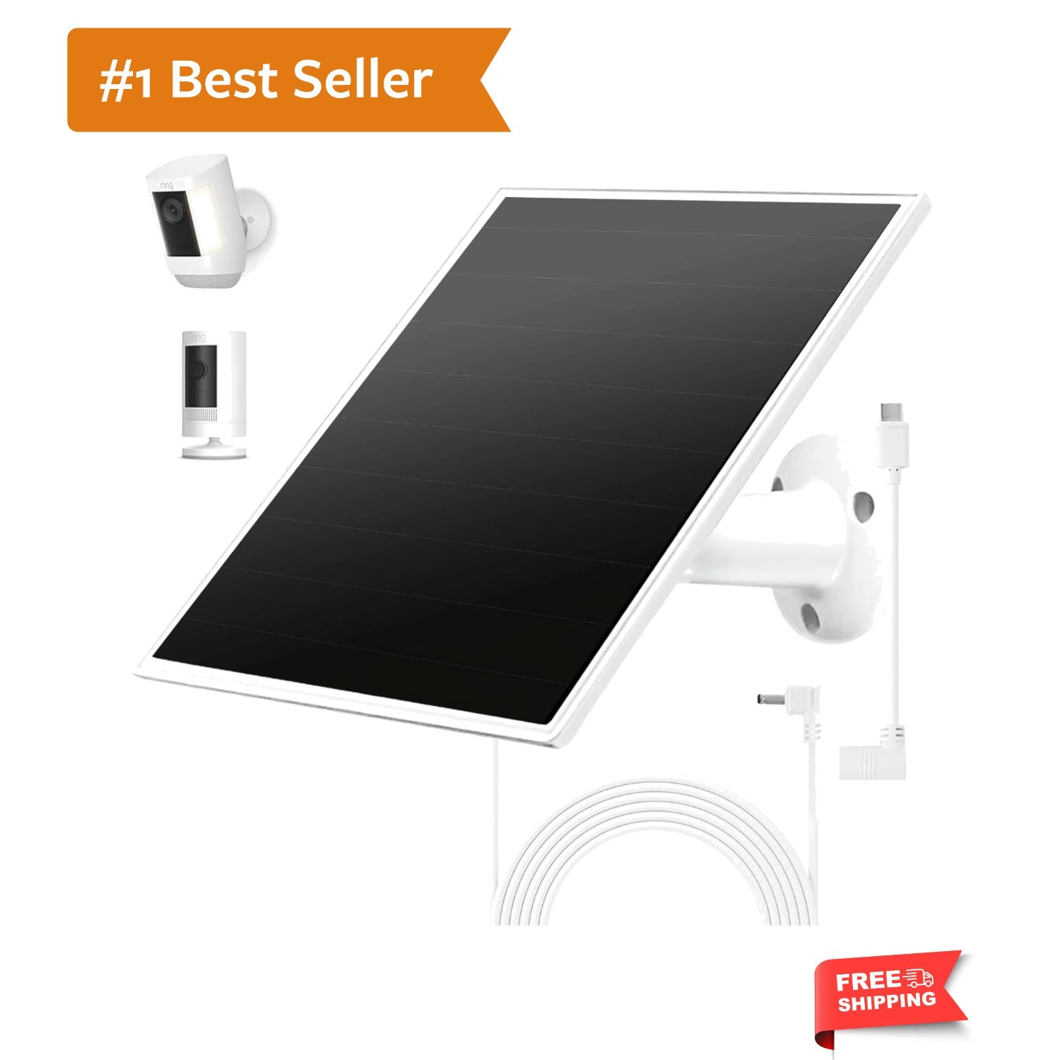Solar Panel Charger for Ring Camera, Compatible with Ri ng Stick Up Cam Batte…