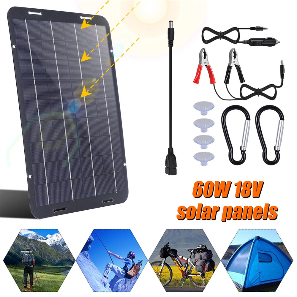 60W 18V Solar Panel Battery Charger for Caravan Car Van Boat Solar Panel Kit