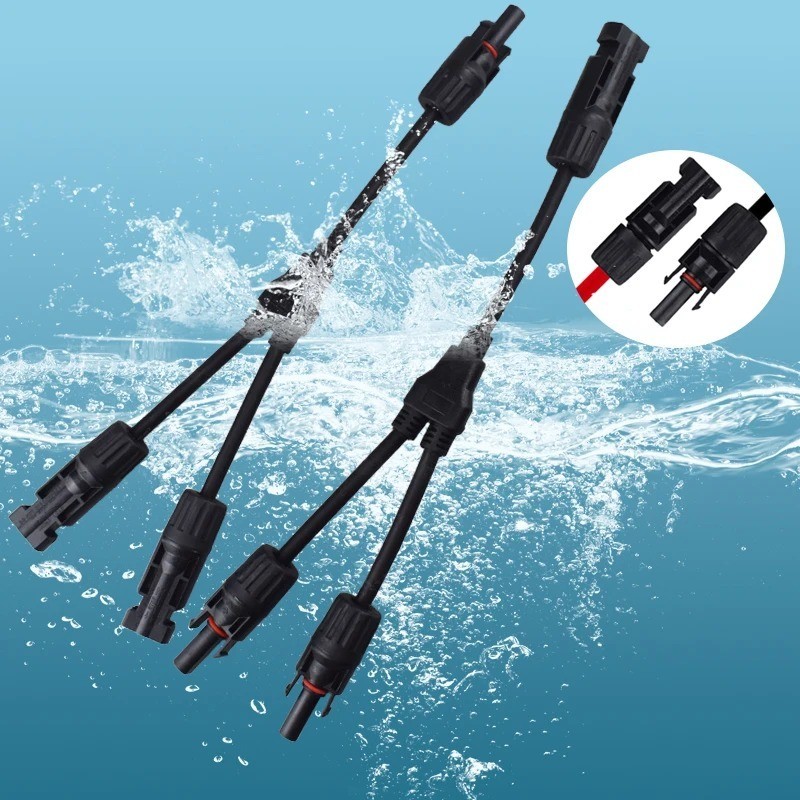 Solar Panel Y Branch Cable Connection Waterproof Adapter Connector Extension