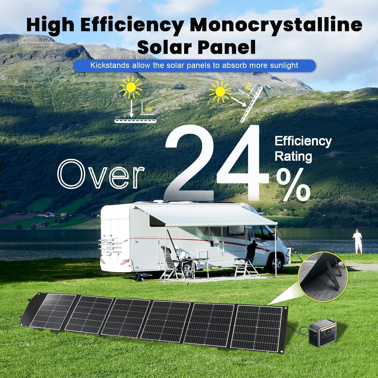 200W Foldable Solar Panel IP65 USB-C for Phone Laptop Charger Power Station