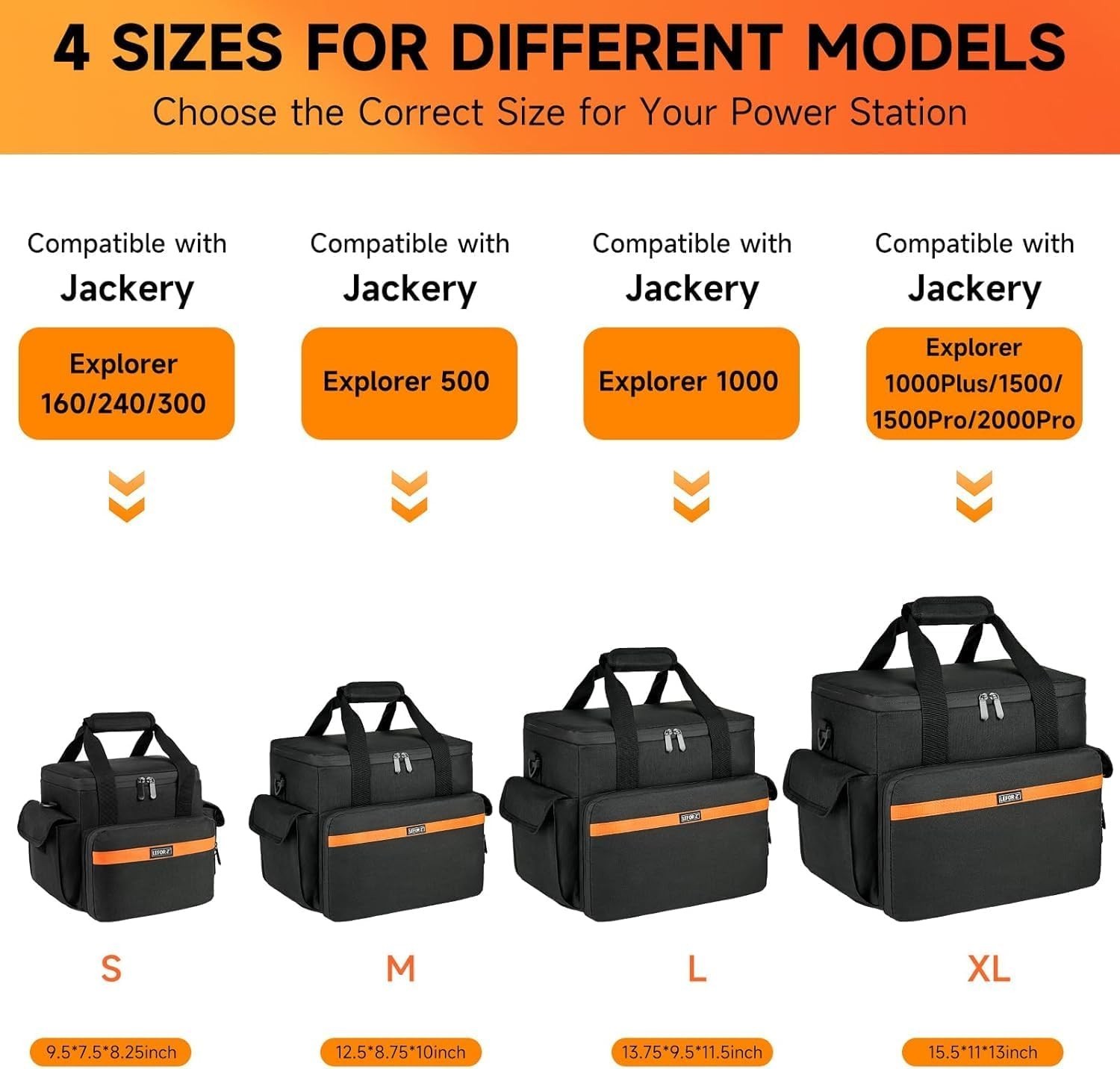 Compact Carry Bag for Jackery Explorer Series & GOLABS with 8 Functional Pockets