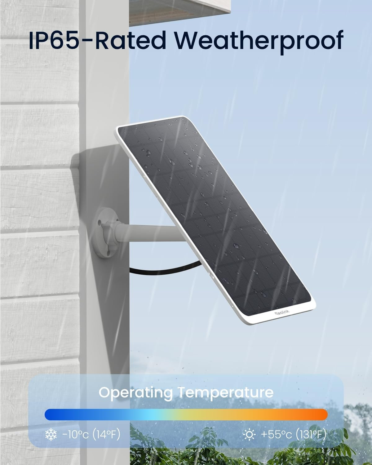 12W Waterproof Solar Panel for Wireless Outdoor Cameras – White