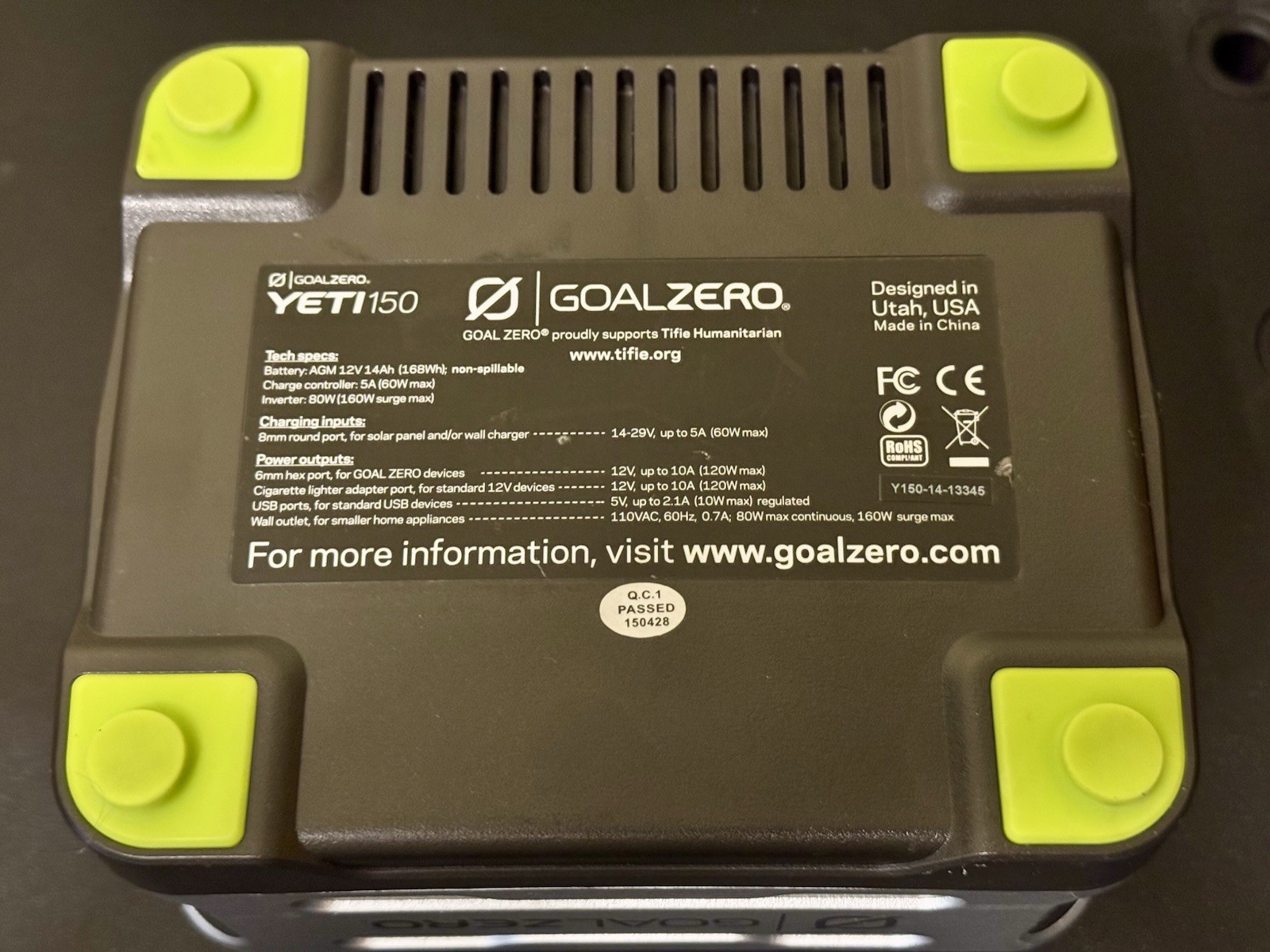 Goal Zero Yeti 150 Power Station w/ Nomad 20 Solar Panel *READ*
