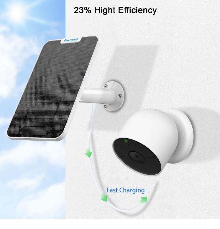 4W Solar Panel Charging Compatible with Google Nest Camera Outdoor & Indoor…