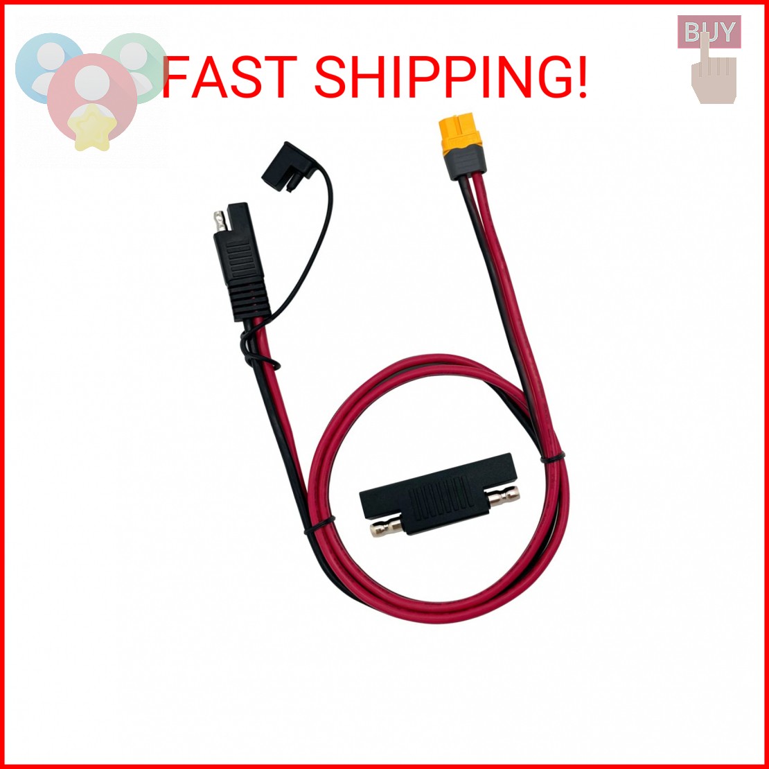 SAE to XT60 Connector Cord 12AWG Wire Extension Cable for Solar Generator Portab