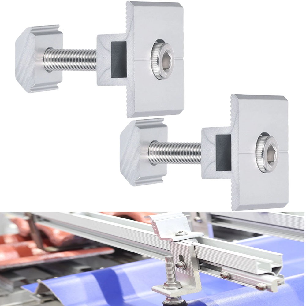 12/24Pack 30/35mm Solar Panel Middle Clamp Aluminium Solar Panel Mount Mid Clip